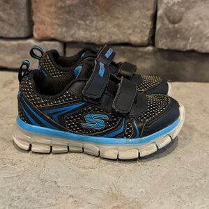 Skechers Toddler Kids Black and Blue Shoes size 6